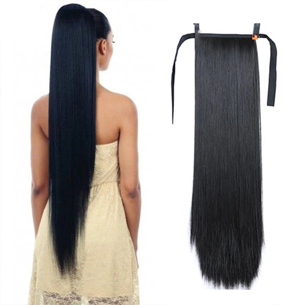 JMT-594058 Long Straight Hair Ponytail - Versatile Hairpiece for All Skin Tones and Face Shapes