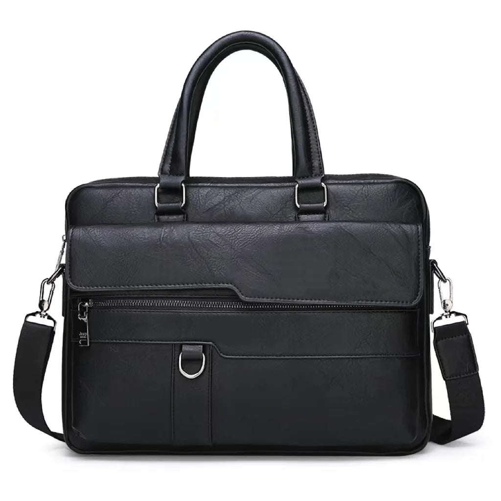 JMT-594186 Large Capacity Waterproof Laptop Briefcase Made with PU Leather for Men