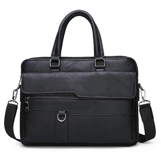 JMT-594186 Large Capacity Waterproof Laptop Briefcase Made with PU Leather for Men