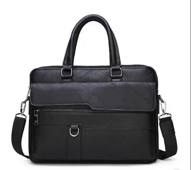 JMT-594186 Large Capacity Waterproof Laptop Briefcase Made with PU Leather for Men