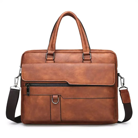 JMT-594186 Large Capacity Waterproof Laptop Briefcase Made with PU Leather for Men