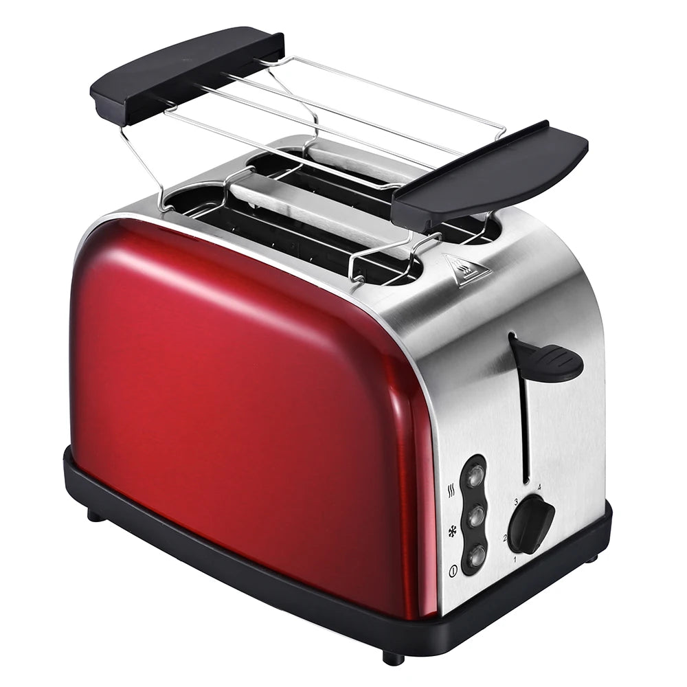 JMT-594186 Stainless Steel 2-Slice Electric Sandwich Toaster with Smart Features