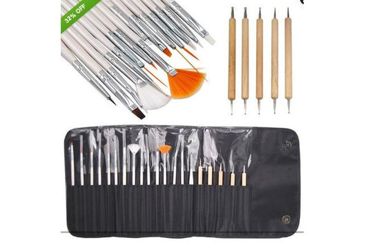 JMT-594826 20-Piece Nail Art Drawing and Point Drill Pen Set for Professional Nail Designs