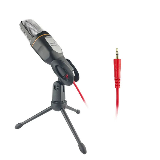JMT-595338 Professional 3.5mm Condenser Microphone with Tripod for Laptop Recording and Gaming