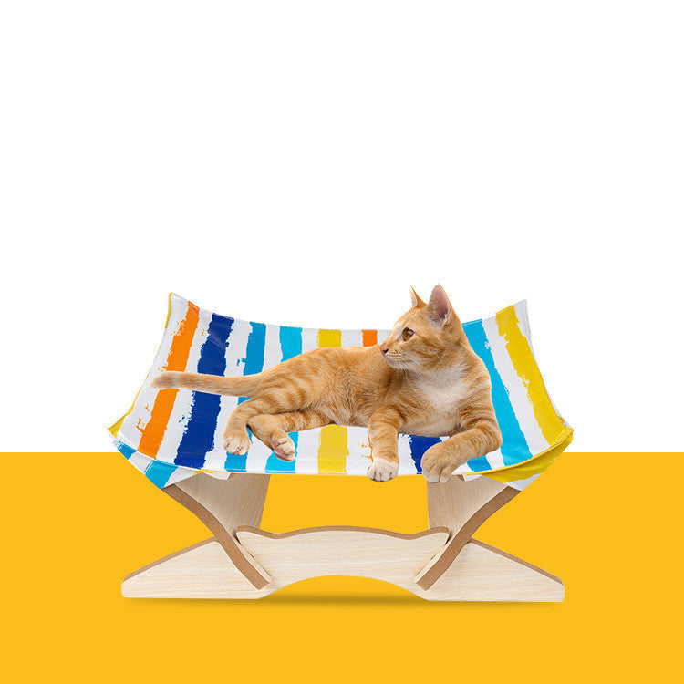 JMT-595530 Wooden Cat Hammock - Stylish Pet Bed for Comfortable Relaxation