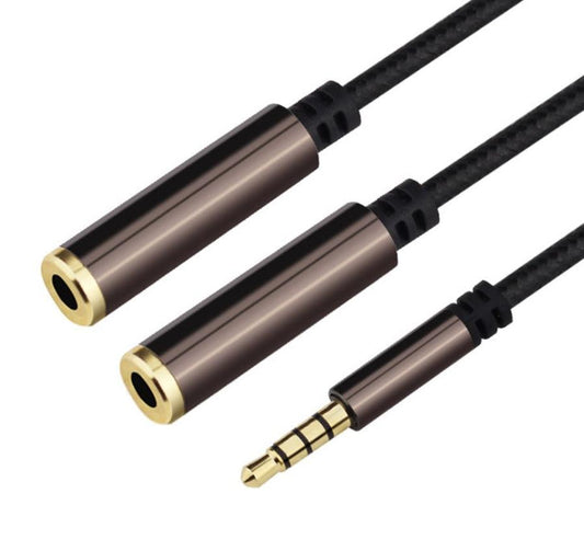 JMT-595850 3.5mm Audio Splitter Cable for Dual Headphones - Universal Y Splitter for Sharing Music