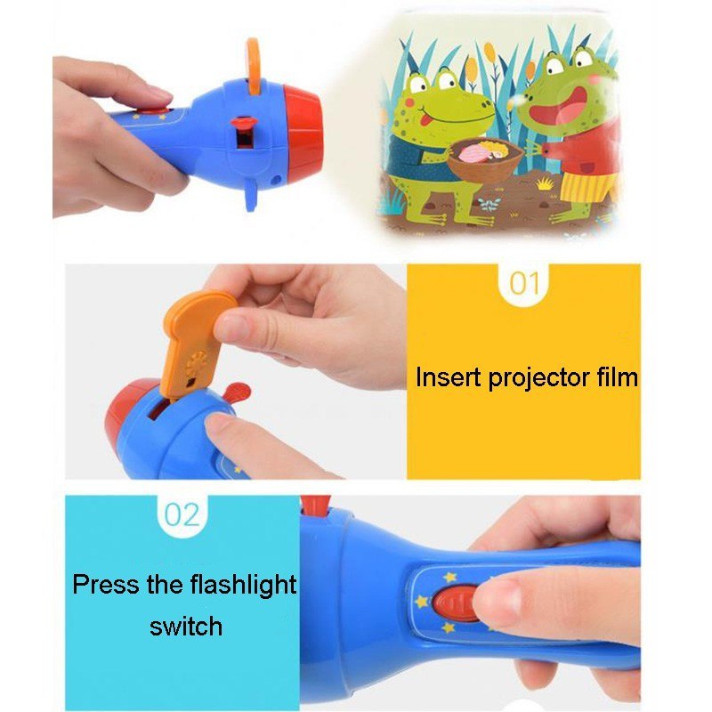 JMT-595850 Children's Storybook Projector Torch with Four Projection Discs and 32 Images for Bedtime Stories