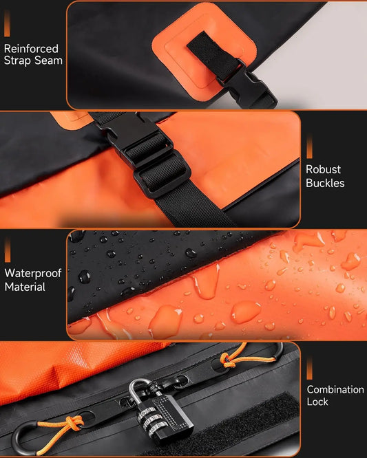 JMT-596298 Durable 15 Cubic Feet Waterproof Roof Bag for Car Rooftop Cargo Storage, 500D PVC Material, Universal Fit