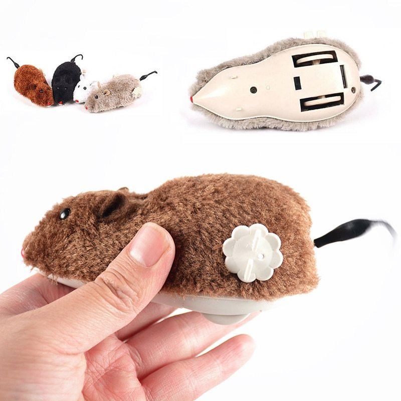 JMT-596810 Interactive Plush Mouse Toy for Cats and Dogs - Random Colors