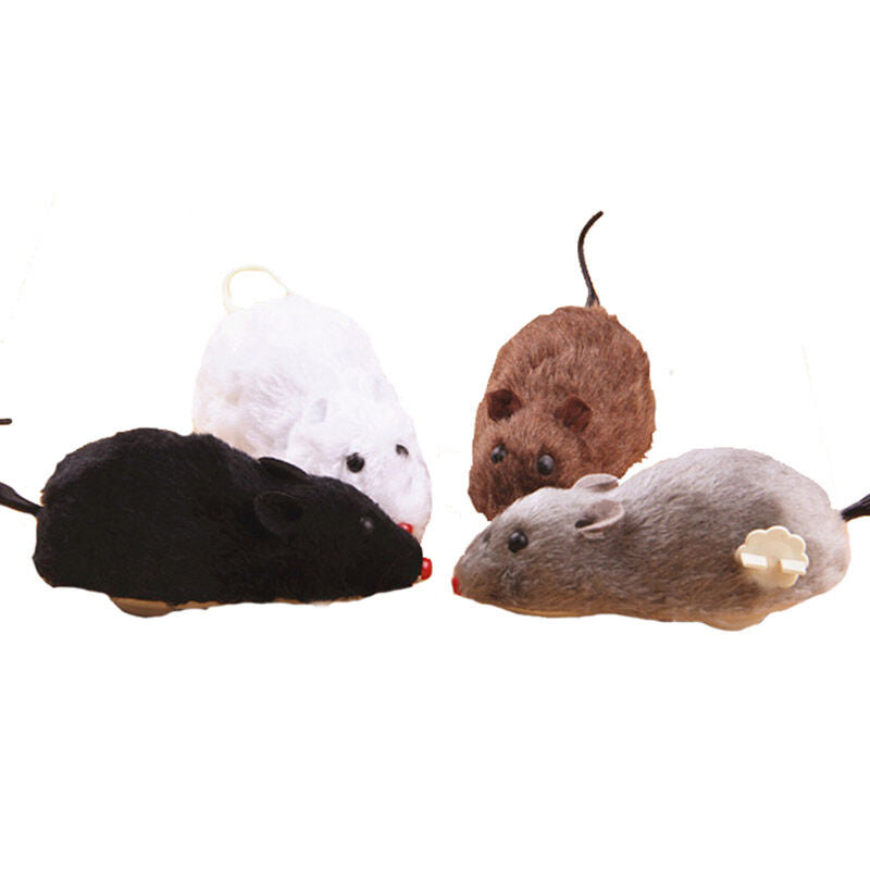 JMT-596810 Interactive Plush Mouse Toy for Cats and Dogs - Random Colors