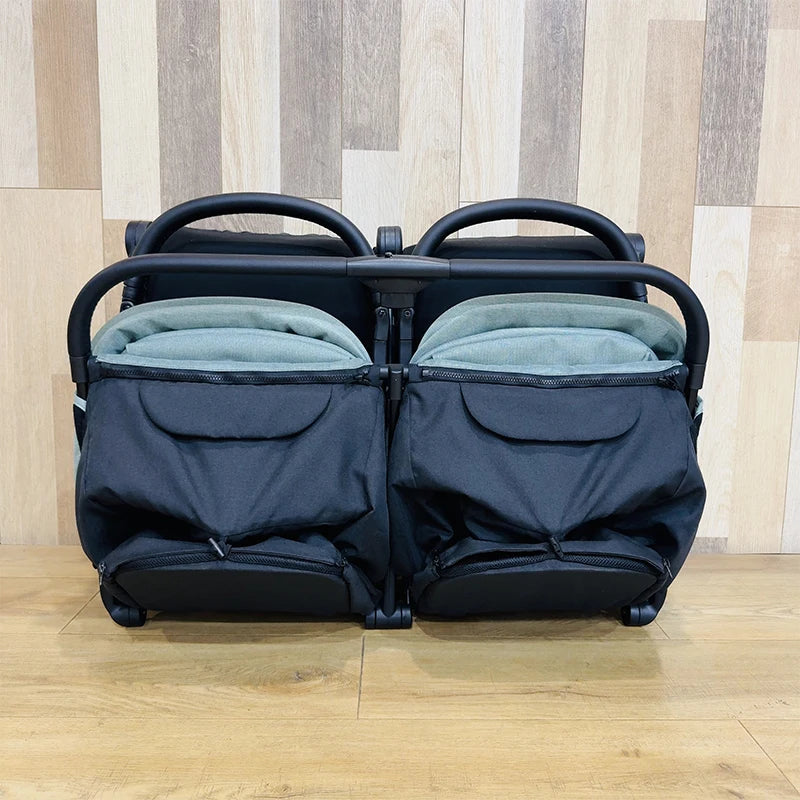 JMT-596810 Lightweight Side-by-Side Double Umbrella Stroller with Ample Storage for Travel