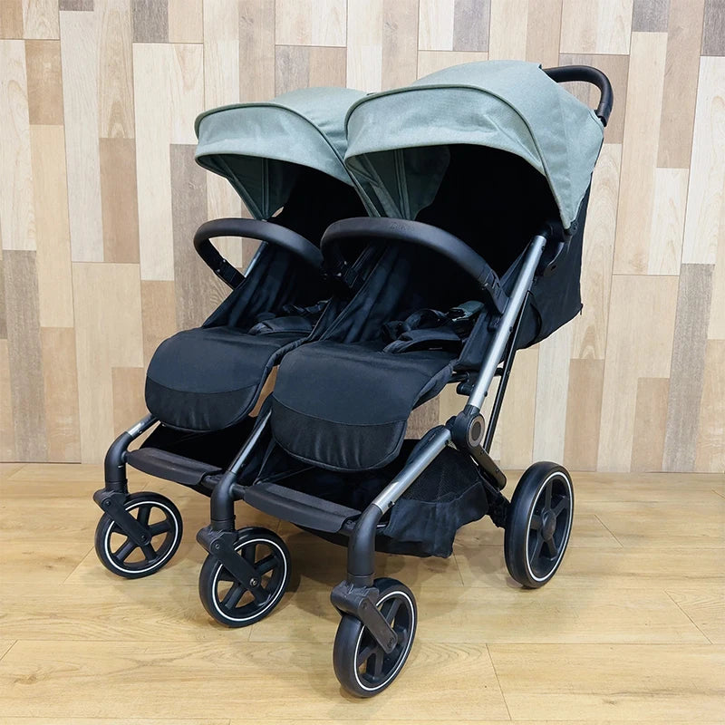 JMT-596810 Lightweight Side-by-Side Double Umbrella Stroller with Ample Storage for Travel