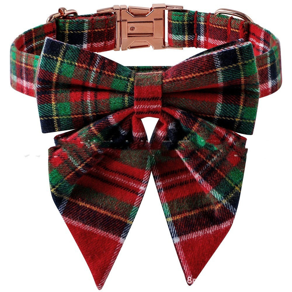 JMT-597322 Plaid Dog Collar with Metal Buckle - Adjustable Sizes S, M, L for All Seasons