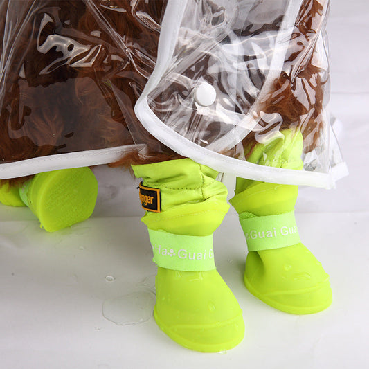 JMT-597450 Waterproof Non-Slip Silicone Dog Shoes for All Weather Protection