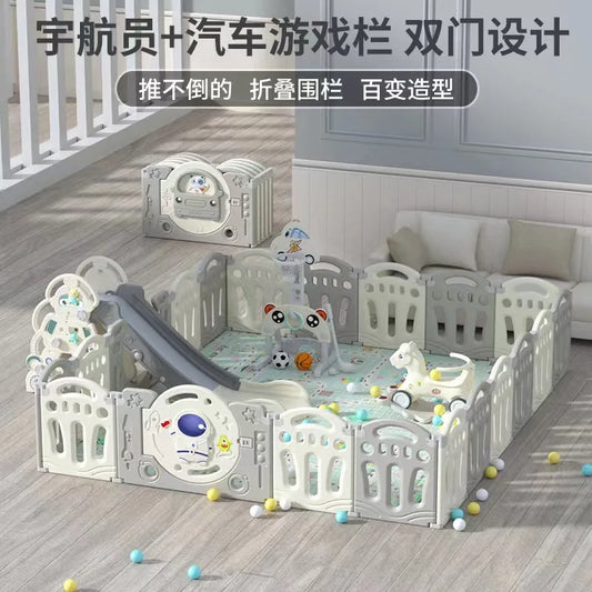 JMT-597770 Folding Baby Playpen with Mat for Safe and Comfortable Playtime