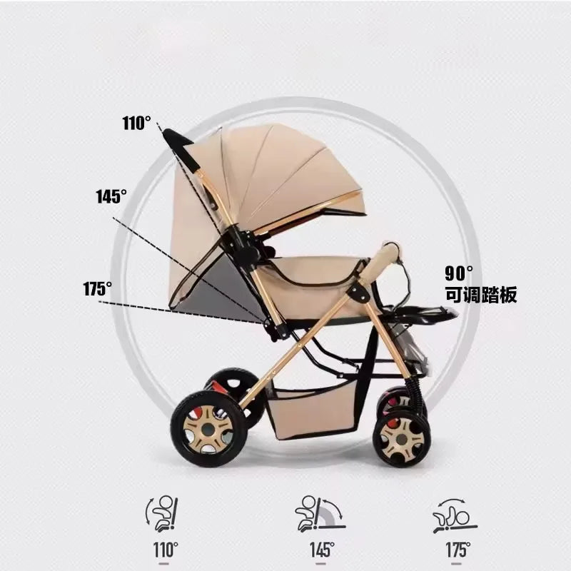 JMT-597962 Adjustable 3-in-1 Foldable Stroller and Baby Walker for Convenient Baby Travel