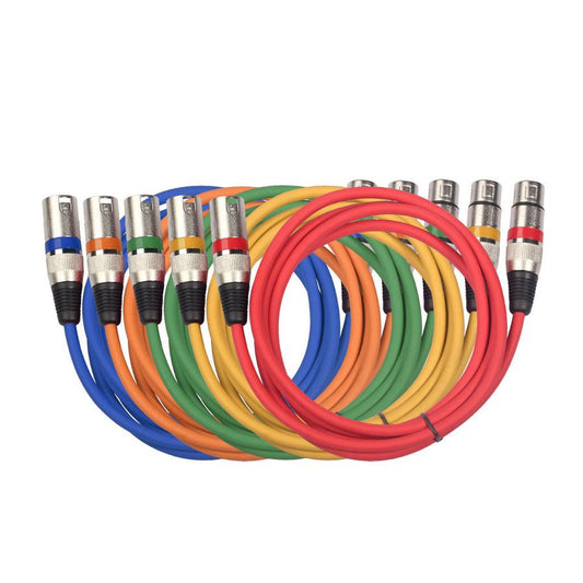 JMT-598154 Balanced XLR Male to Female Audio Cable in Multiple Colors and Lengths for Microphone Use