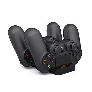 JMT-598282 Dual Charger for PS4 Controllers – Simultaneously Charges Two, Easy-to-Use Design, LED Charging Indicator