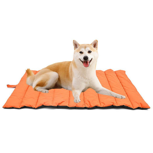 JMT-598282 Waterproof and Wear-resistant Dog Bed with Cotton Cushion and Buggy Bag - Black and Orange, 105x70 cm