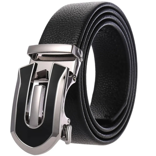 JMT-598730 Men's Automatic Genuine Leather Cowhide Business Belt - Model LY36-7118-5