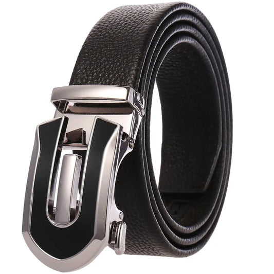 JMT-598730 Men's Automatic Genuine Leather Cowhide Business Belt - Model LY36-7118-5