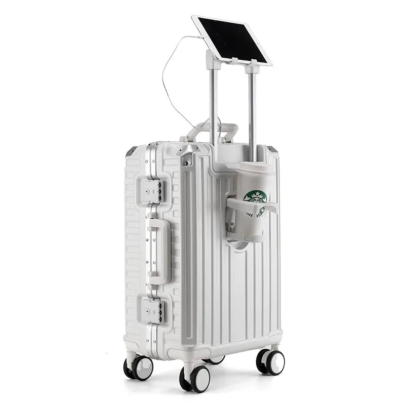 JMT-598858 20-inch and 24-inch Hard Shell Carry-on Suitcases with Silent Universal Wheels
