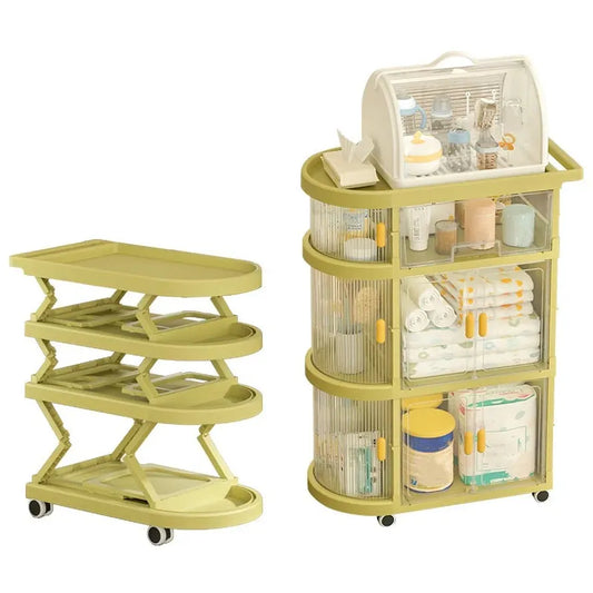 JMT-598922 Rolling Cart Storage Trolley with Wheels for Living Room, Bathroom, and Kitchen - Versatile Baby Storage Solution