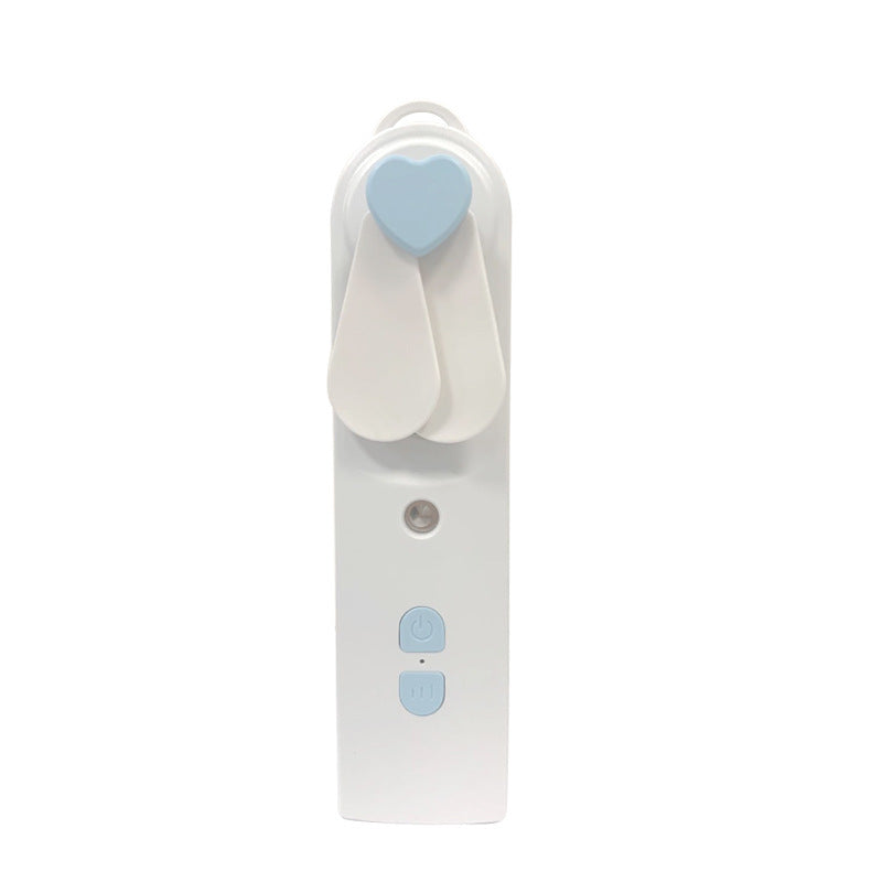 JMT-599114 Portable Handheld Mini Fan with Moisturizing Spray Function - White/Blue