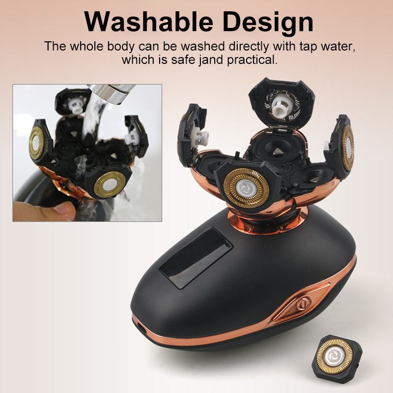 JMT-599370 LCD Digital Display Electric Shaver with IPX5 Waterproof Design, 90-Minute Battery Life, USB Charging