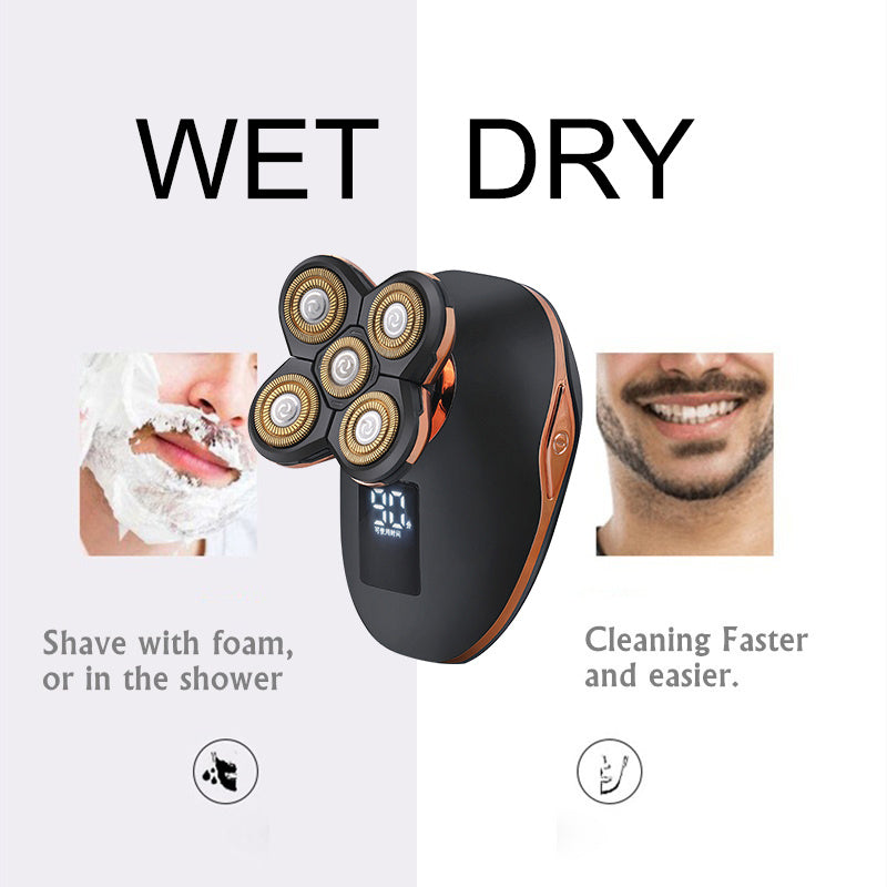 JMT-599370 LCD Digital Display Electric Shaver with IPX5 Waterproof Design, 90-Minute Battery Life, USB Charging