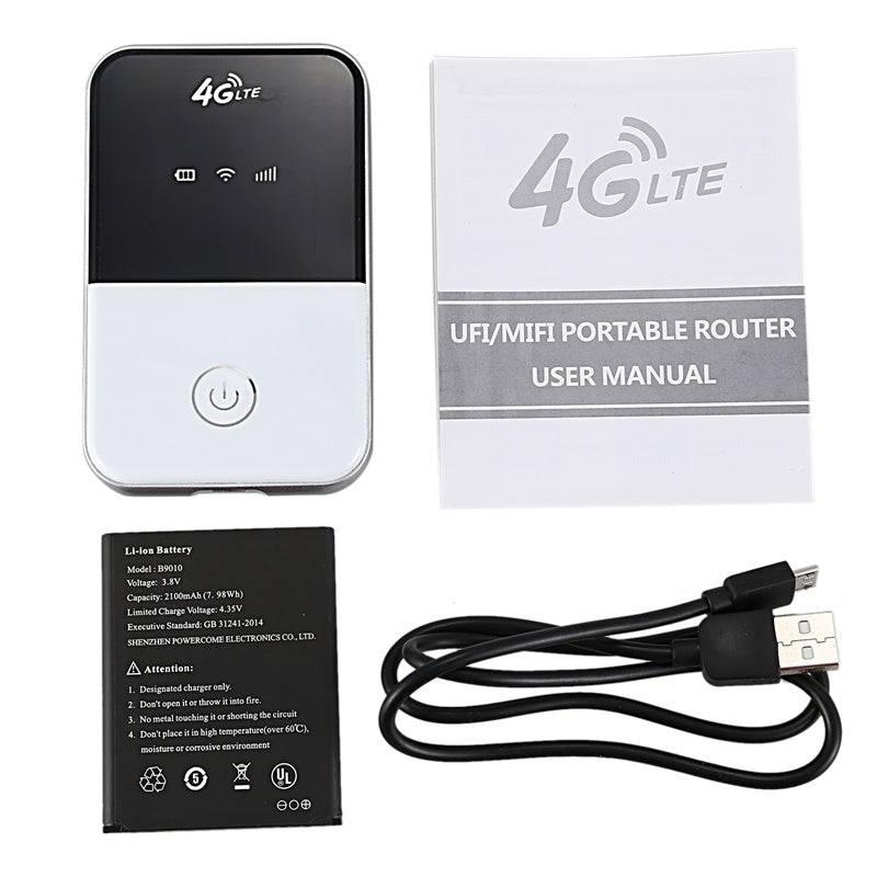 JMT-599754 4G Portable Wireless Router with SIM Card Slot, 150Mbps Wi-Fi, White Plastic, USB Interface, Ideal for Home Use