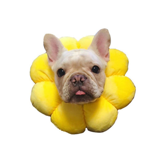 JMT-599754 Adjustable Sunflower Recovery Collar for Pets - Soft Edge Wound Healing Cone for Dogs and Cats