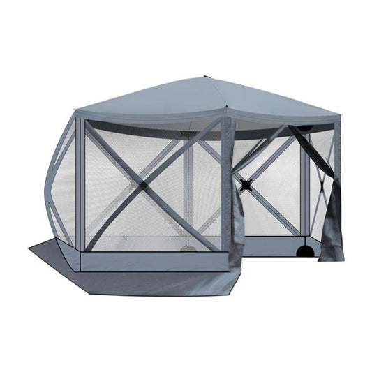 JMT-600010 Dark Gray Hexagonal 12X12ft Automatic Folding Canopy Tent