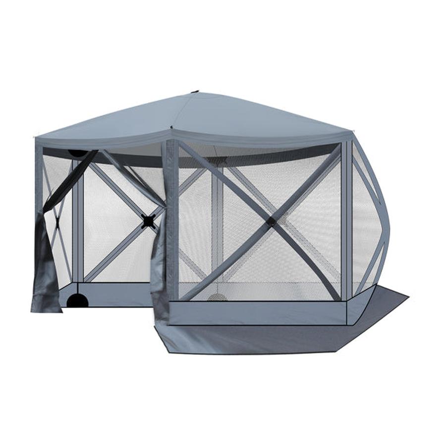 JMT-600010 Dark Gray Hexagonal 12X12ft Automatic Folding Canopy Tent
