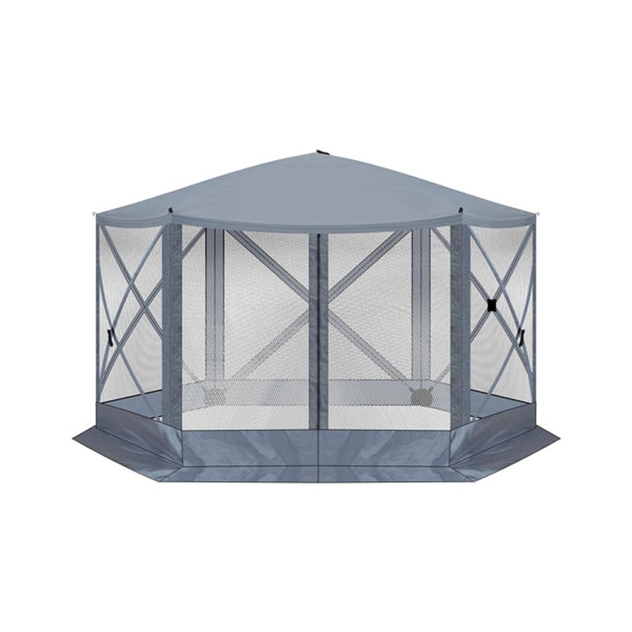 JMT-600010 Dark Gray Hexagonal 12X12ft Automatic Folding Canopy Tent