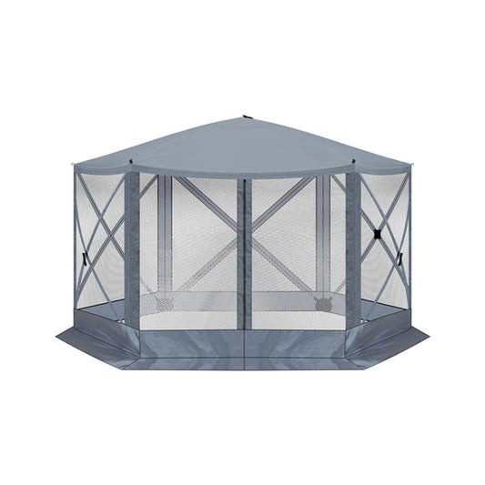 JMT-600010 Dark Gray Hexagonal 12X12ft Automatic Folding Canopy Tent