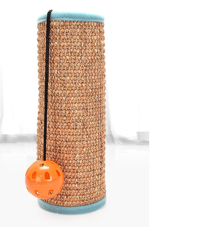 JMT-600138 Sisal and Loop Carpet Cat Scratching Post with Velcro Foot Pads for Furniture Protection