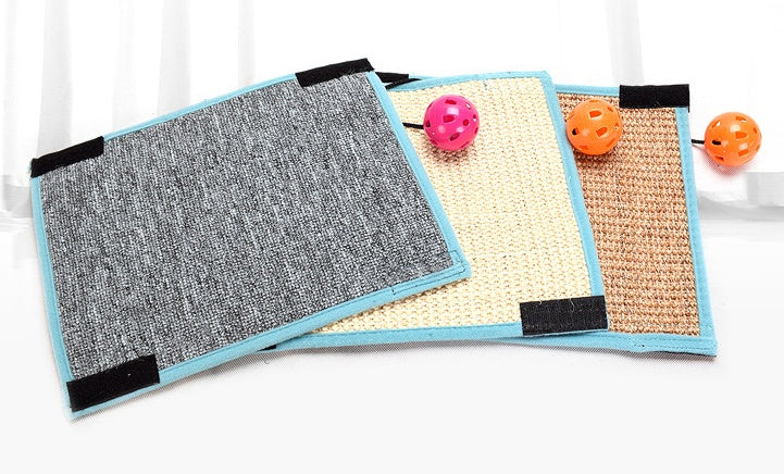 JMT-600138 Sisal and Loop Carpet Cat Scratching Post with Velcro Foot Pads for Furniture Protection