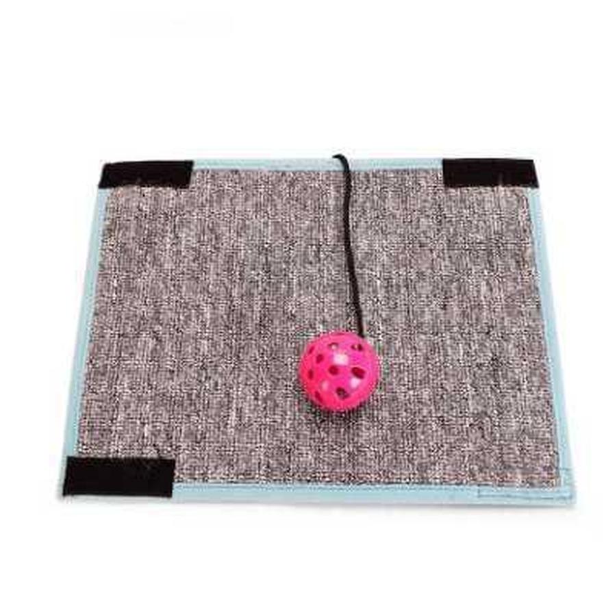 JMT-600138 Sisal and Loop Carpet Cat Scratching Post with Velcro Foot Pads for Furniture Protection