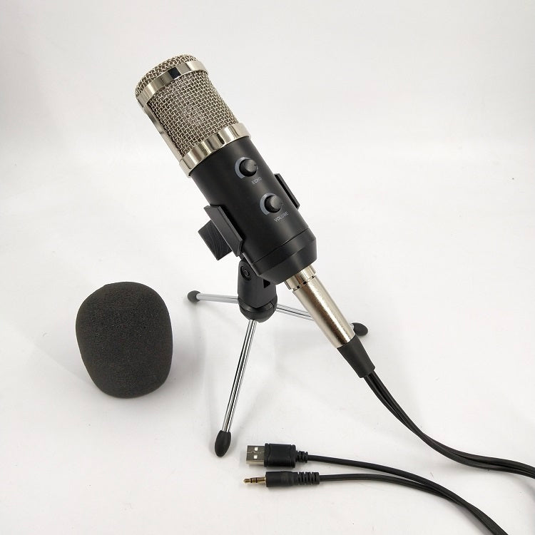 JMT-600458 Versatile Condenser Microphone with Adjustable Volume and Reverb - Includes Tripod, Clip, and Accessories