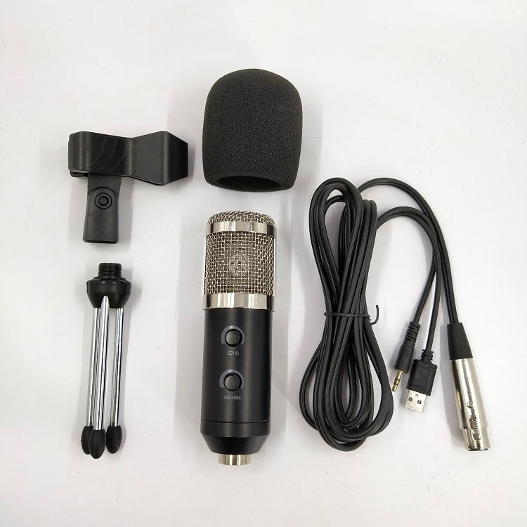 JMT-600458 Versatile Condenser Microphone with Adjustable Volume and Reverb - Includes Tripod, Clip, and Accessories