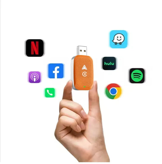 JMT-600778 Universal Wireless CarPlay Adapter for Land Rover and Toyota Vehicles - Portable 2-in-1 USB Dongle