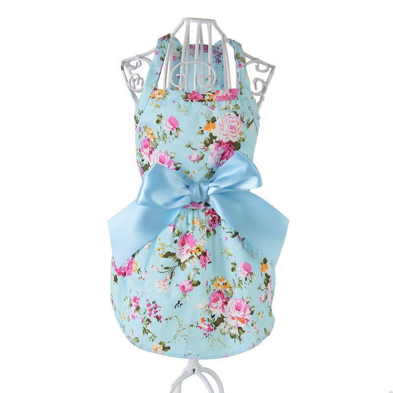 JMT-601034 Cotton Princess Dress for Dogs - Spring & Summer Style in Blue