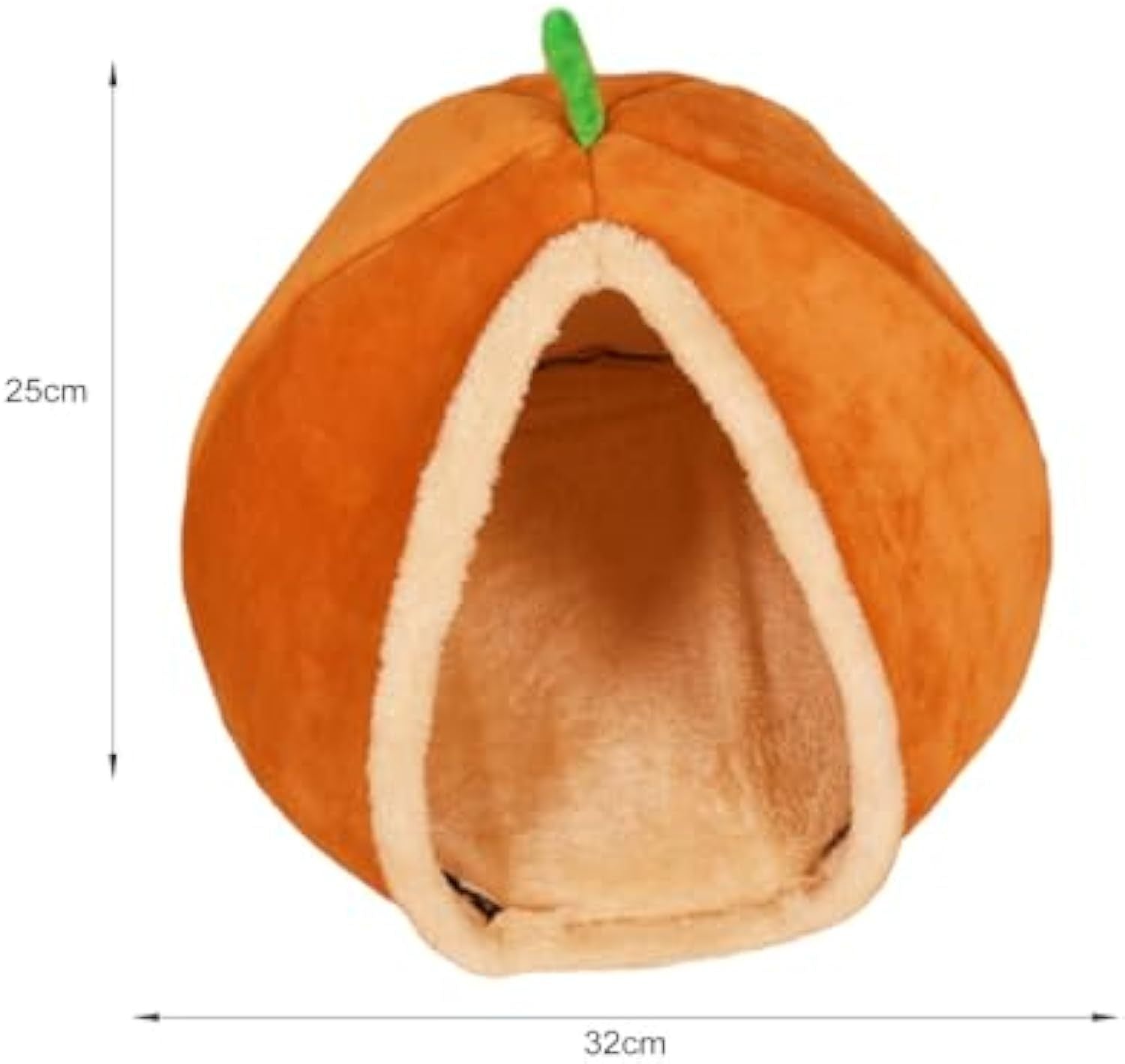 JMT-601098 Cozy Pumpkin-Shaped Semi-Enclosed Cat and Dog Bed, Plush Pet Nest for Small Pets