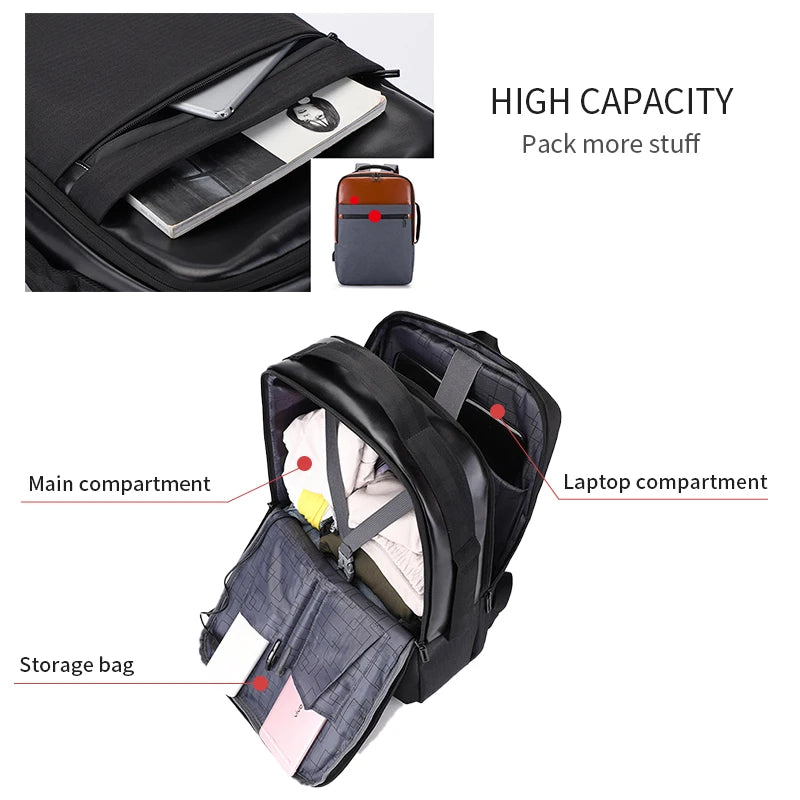 JMT-601290 Stylish Business Travel Laptop Backpack for Men with Organised Compartments