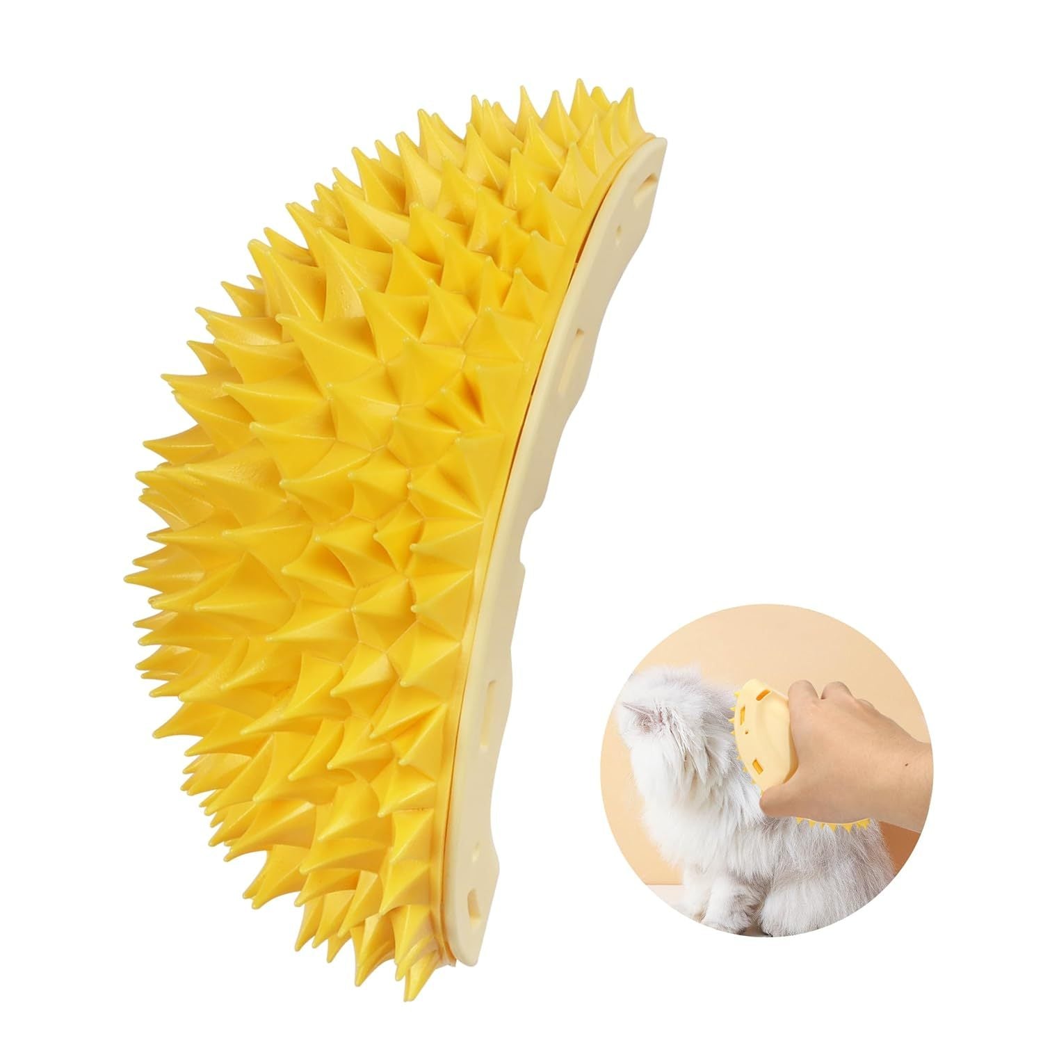 JMT-601354 Durian-Shaped Cat Corner Scratcher and Self-Groomer with Cat Mint for Indoor Cats
