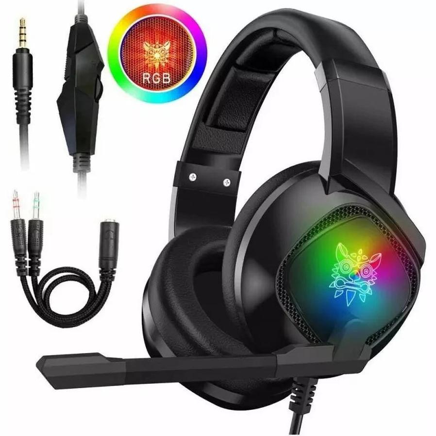 JMT-601610 RGB Gaming Headset with Noise-Canceling Microphone and Volume Control for Xbox One and PS4