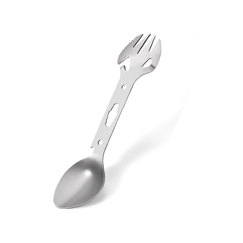 JMT-602122 Multifunctional Stainless Steel Fork Spoon Combination with Bottle Opener for Outdoor Use