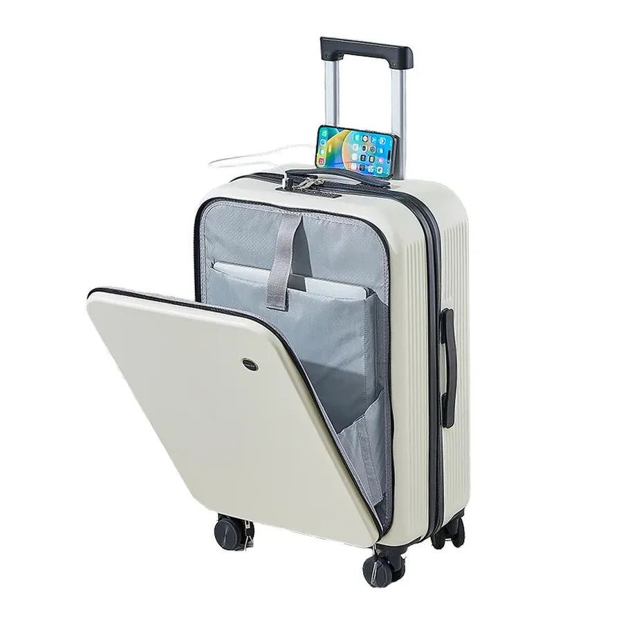 JMT-602314 20-Inch Expandable Suitcase with Laptop Stand and Wheels for Travel