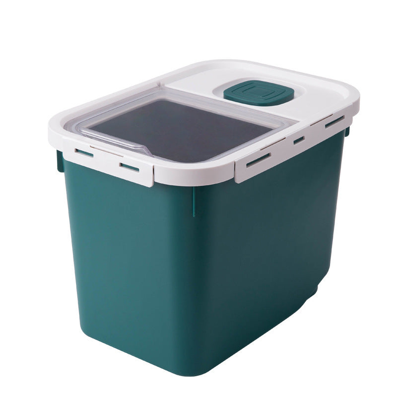 JMT-602442 Moisture-Proof Sealed Pet Food Storage Barrel - 12L Capacity, Available in Green, Orange, and White